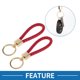 thumbnail image 2 of Llavero para Automóvil Unique Bargains Llavero Universal con Anillo para Llaves de Fob para Casa Cuero Aleación de Zinc Tono Dorado Rojo 2 Pcs, 2 of 6