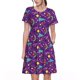 thumbnail image 1 of Easygdp Retro 80s Style para Vestido Transpirable de Mujer, Vestido Suelto de Manga Corta con Pliegues y Bolsillos para el Verano, 1 of 6