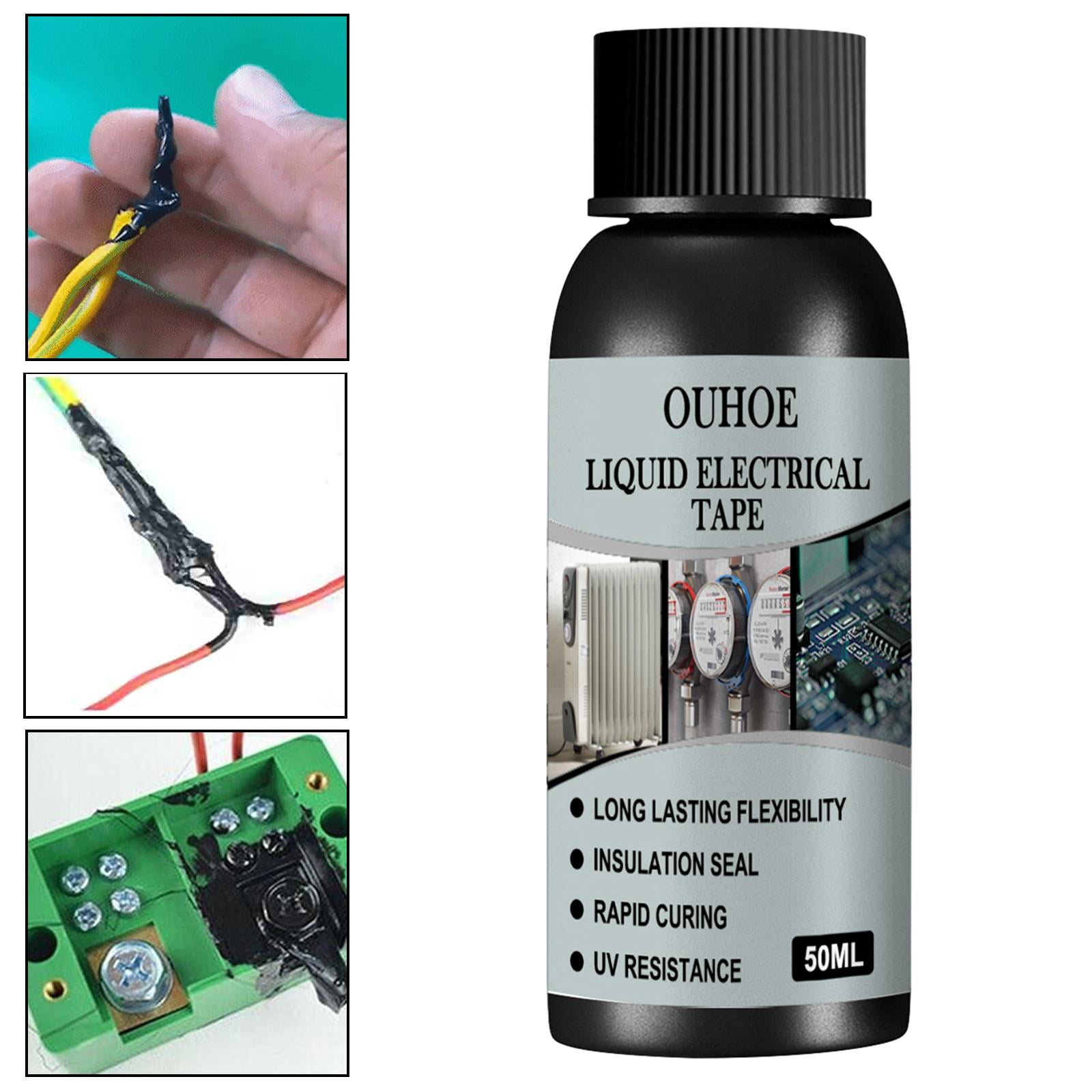 funtasica 3xLiquid Electrical Tape High Temperature Repair Glue for Instruments black 50ml