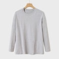 thumbnail image 2 of GEWSEY Mens Long Sleeve Shirt - Soft Casual Full Sleeves Crew Neck T Shirts for Men (Grey, L), 2 of 9