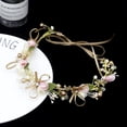 thumbnail image 2 of Nvzi Horquillas para el pelo de boda con flores para novias, peinetas con perlas de cristal, pinzas para el pelo, accesorios para el pelo de boda dorados, joyas -A, 2 of 5
