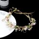 thumbnail image 2 of Nvzi Horquillas para el pelo de boda con flores para novias, peinetas con perlas de cristal, pinzas para el pelo, accesorios para el pelo de boda dorados, joyas -A, 2 of 5