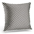 thumbnail image 1 of BOSDECO Motif Rayures Moderne Élégant avec Treillis Monochrome Géométrique Design Graphique Simple Taie d'Oreiller Housse de Coussin 18x18 Pouces, 1 of 1