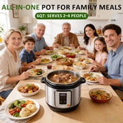 Beddle Electric Pressure Cooker 6 Quart Instant Cooker Multi-Function Rice Cooker, Slow Cooker, Steamer & Stainless Steel Pot