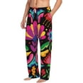 thumbnail image 2 of Xecao Colorful Floral Embroidery Mexican Men's Straight Lounge Pajama Pants: The Ultimate in Comfortable Sleepwear, 2 of 9