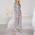 thumbnail image 3 of Yiaed Hand Drawn Strawberry Print Pajamas Women's Long Sleeve Sleepwear Soft Button Down Loungewear Pjs Lounge Set Nightwear Womens Pajama Pants-Small, 3 of 7