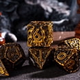 thumbnail image 3 of Cusdie 7-Die Metal DND Dice Set, Dragon Wings Design Metal Polyhedral D&D Dice Set for DND Dungeons and Dragons TTRPG Role Playing Games, 3 of 5