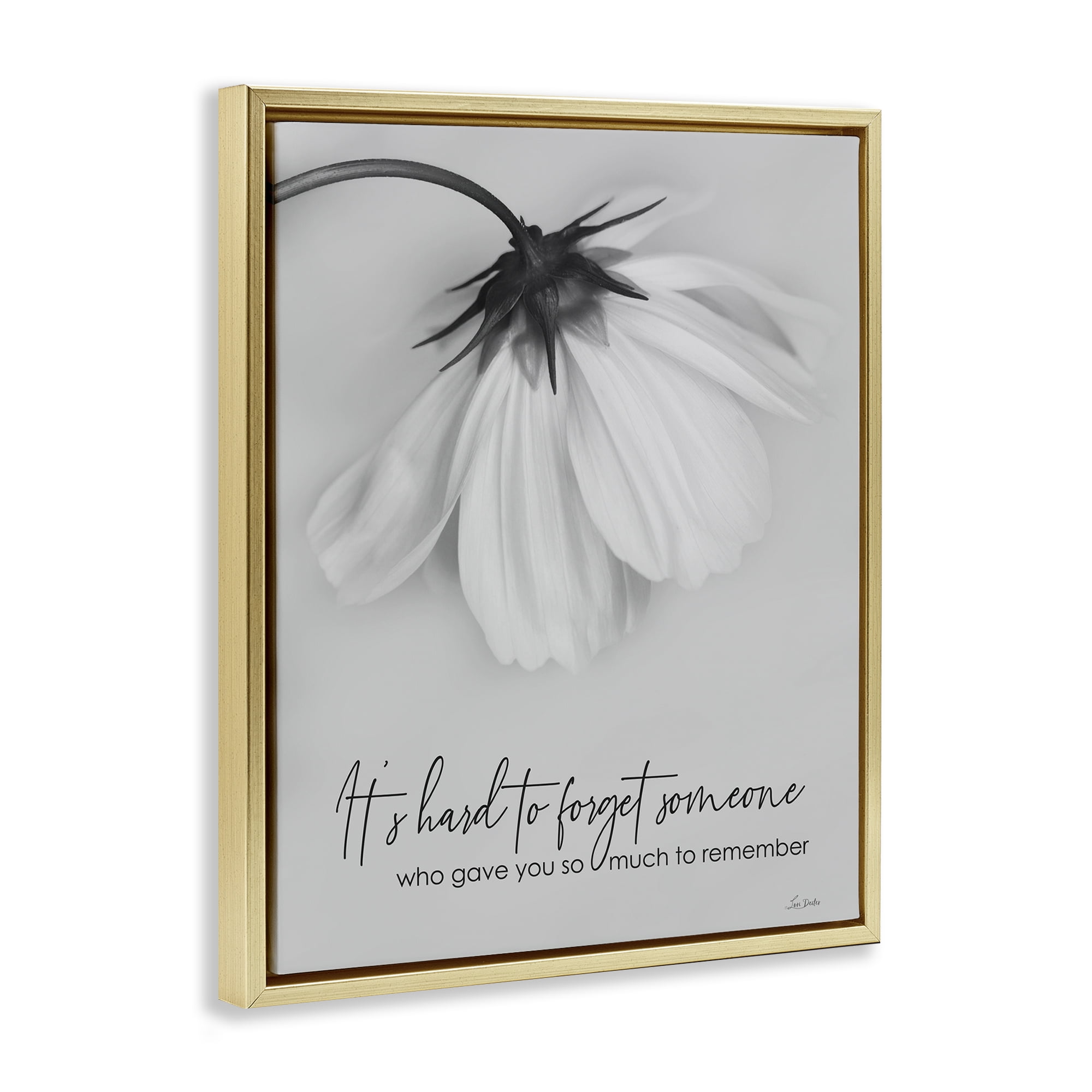 Stupell Industries So Much To Remember Botanical & Floral Painting Gold Floater Framed Art Print Wall Art, 17 x 21