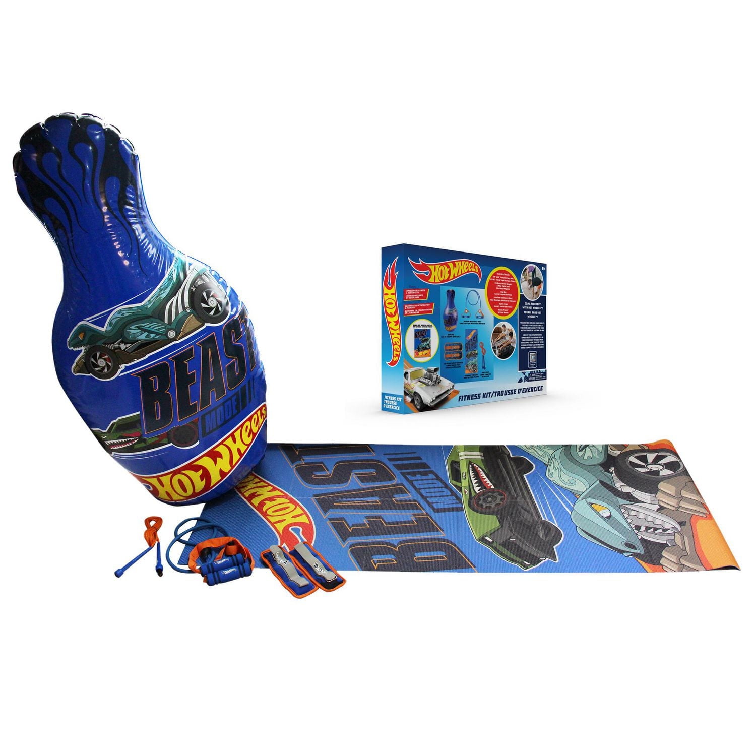 Mattel, 5pc Beast Mode – Hot Wheels Fitness Kit, Blue Combo