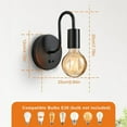 thumbnail image 3 of Black Wall Sconces,Dimmble Vintage Wall Lights E26 Industrial Wall Lamp Retro Wall Lighting Hard Wired Sconces Lighting for Mirror Bedroom Bathroom Hallway, 3 of 13