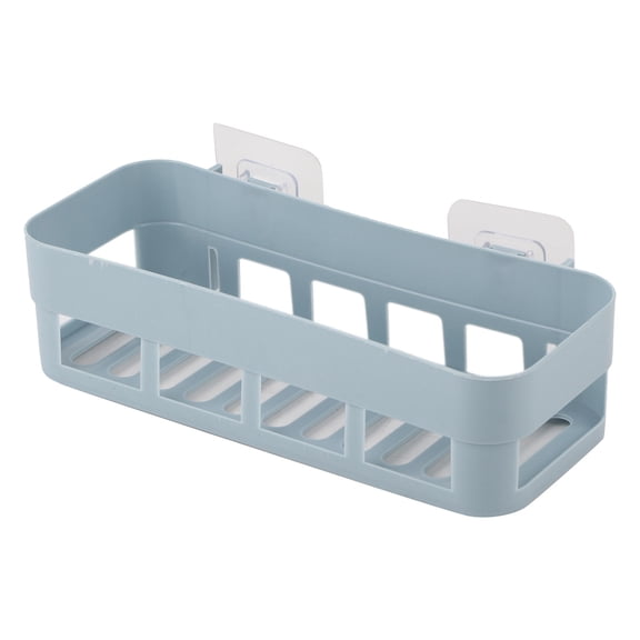 LAZIOEGR 1‑Piece Stick‑On Bathroom Corner Shelf – Blue, PP Material, No‑Drill Wall Mount, Space‑Saving Shower Organizer