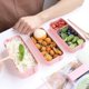 thumbnail image 4 of Caja de almuerzo simple, respetuoso con el medio ambiente, paja de trigo, Bento para el estuche de 3 capas con, verde Feliz Sencillez, 4 of 5