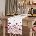thumbnail image 2 of Watercolor Flowers Table Runner, Spring Pink Ink Floral Botanical Washable Cotton Linen Table Runners 108 Inches Long, Dresser Scarf Runner for Dining/Living Room/Kitchen/Square Tables 13''x108'', 2 of 9