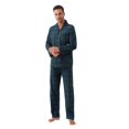 thumbnail image 2 of Amaxer Mens Cotton Flannel Pajama Set, Long Sleeve Button‑Down Top & Elastic Waist Long Pants, Breathable Sleep Loungewear, Size 3XL, 2 of 5