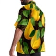 thumbnail image 3 of pear Men's Button Down Hawaiian Poplin Shirt Summer Beach Printed Casual Short Sleeve Unisex Shirts, 3 of 6