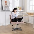 thumbnail image 2 of Home Office Chair, Velvet Upholstered Computer Chair with Adjustable Height and Woven Design, Modern Living Room Chair with Wide Seat for Study, Dining Room, Bedroom, Pink, 2 of 9