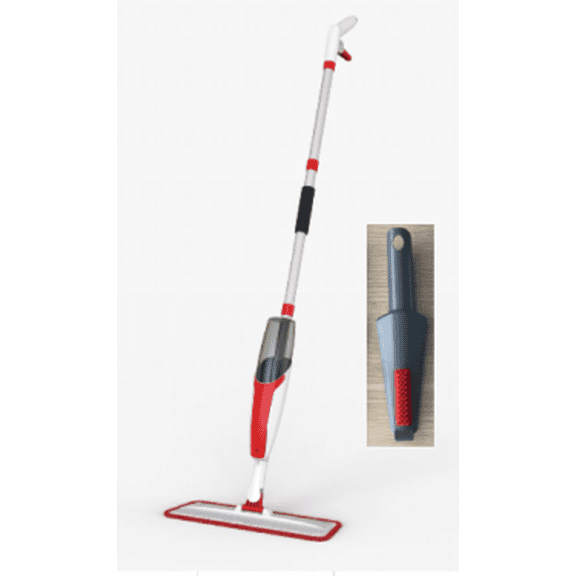 BIMZUC Spray Mop for Floor Cleaning Wet, with 14 oz Refillable Bottle and 2 Washable Microfiber Pads Home or Commercial Use, Red