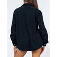 thumbnail image 5 of KelaJuan Women Button Down Shirts Solid Color Turn-Down Collar Long Sleeve Blouses Spring Fall Casual Loose Tops, 5 of 6