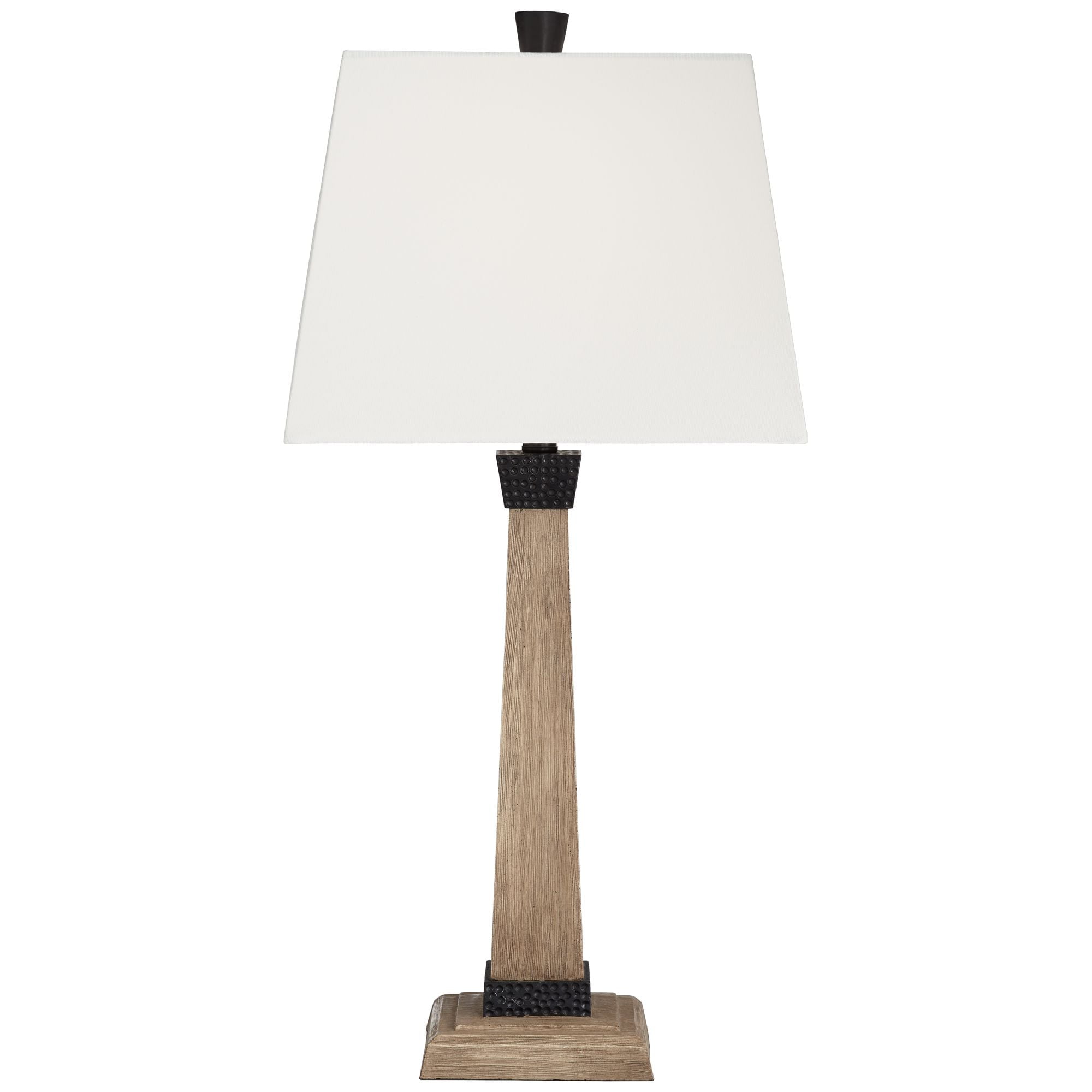 John Timberland Buchan 29 1/2" Tall Pedestal Farmhouse Rustic End Table Lamps Set of 2 Brown Wood Finish Living Room Bedroom