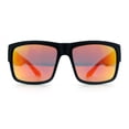 thumbnail image 5 of Mens Kush Graffiti Logo Thick Arm Rectangle Horn Rim Plastic Sunglasses Black Silver - Orange Mirror, 5 of 8