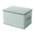 thumbnail image 2 of Non-Woven Double Zipper Clothing Storage Box - Foldable Wardrobe Organizer with Lid, Blue Cloth Storage Bin, 45x35x25cm for Home Dorm Use, 2 of 6