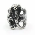thumbnail image 2 of K-KED Vintage Exaggerate Snake Shaped Stainless Steel Boiled Black Rings Size 8-13, 2 of 6