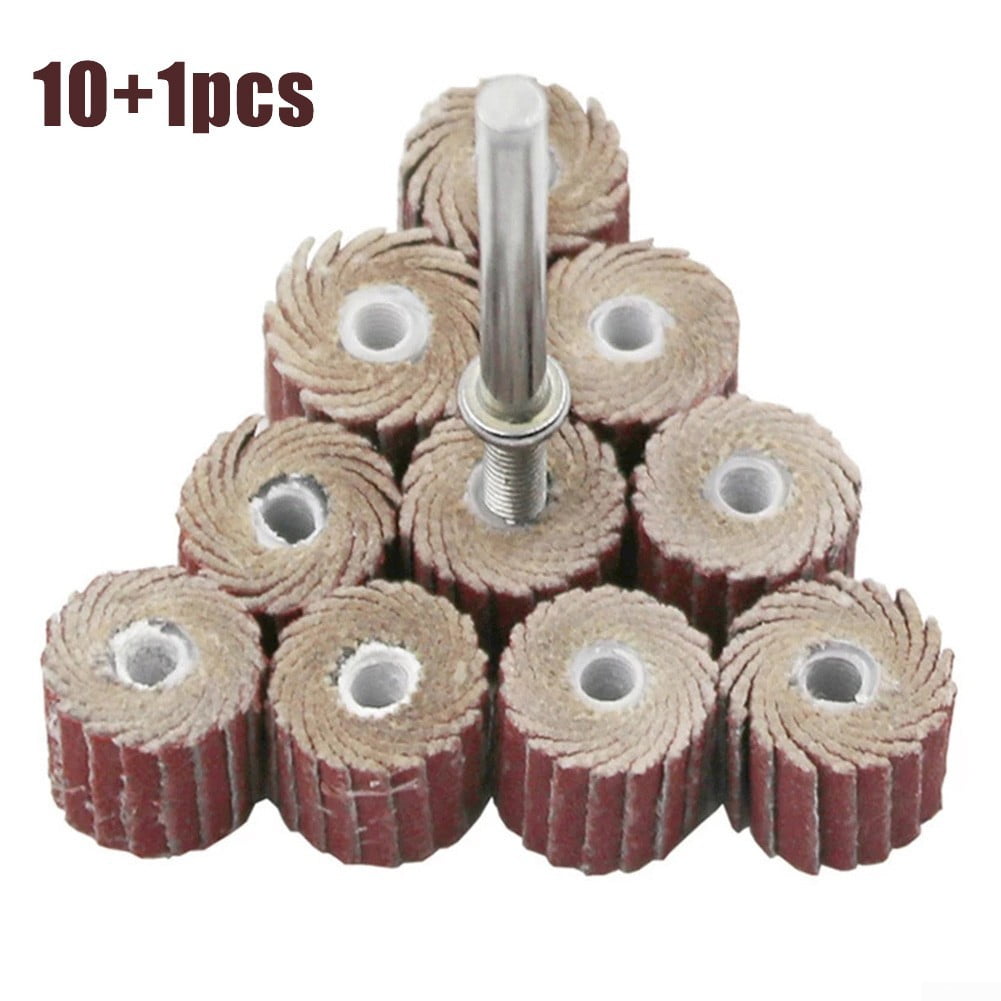 10pcs+1 80600Grit Flap Wheel Disc Sanding Drill Abrasive Sandpaper