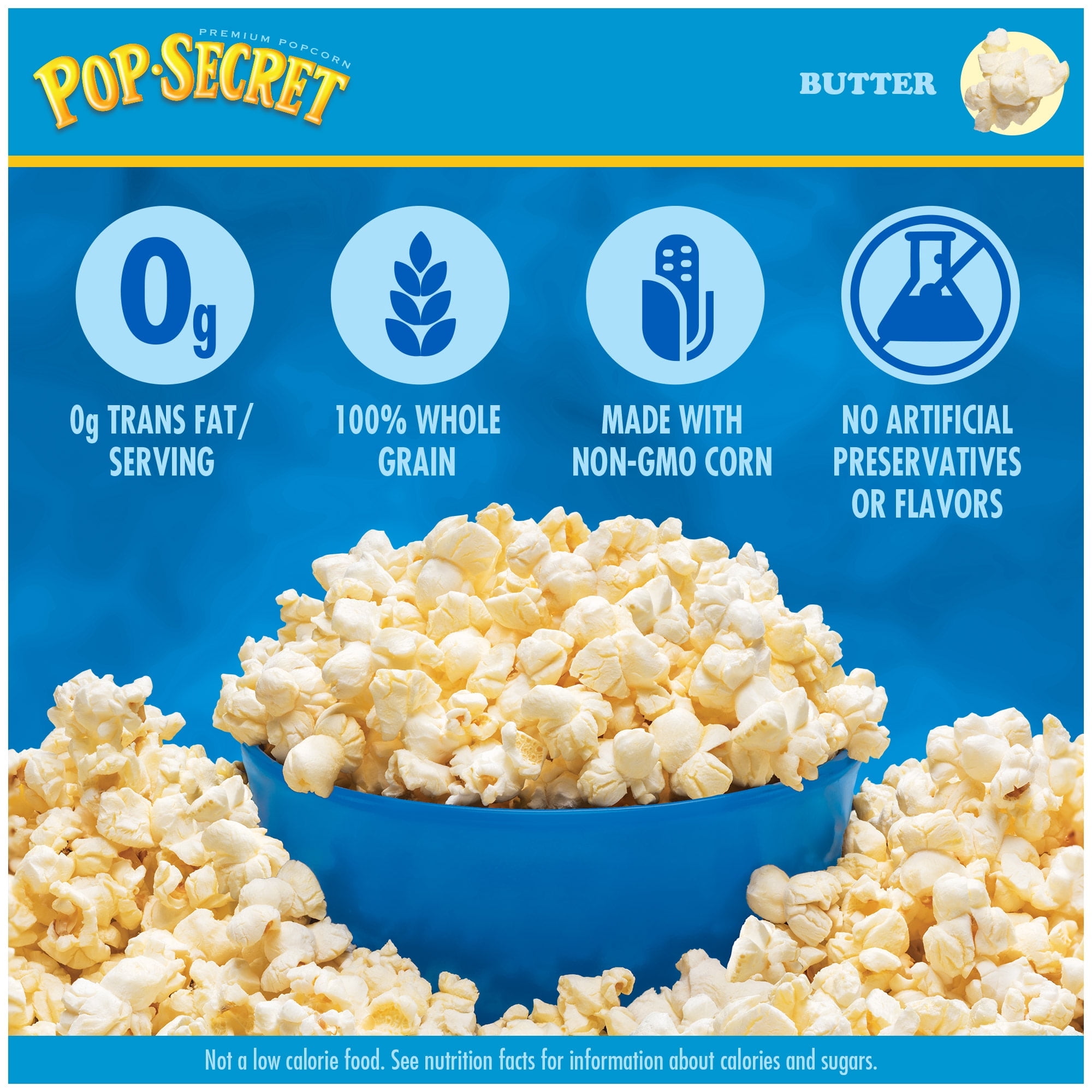 (3 pack) Pop Secret Microwave Popcorn, 100 Calorie Butter Flavor, 1.1 oz Mini Bags, 12 Ct