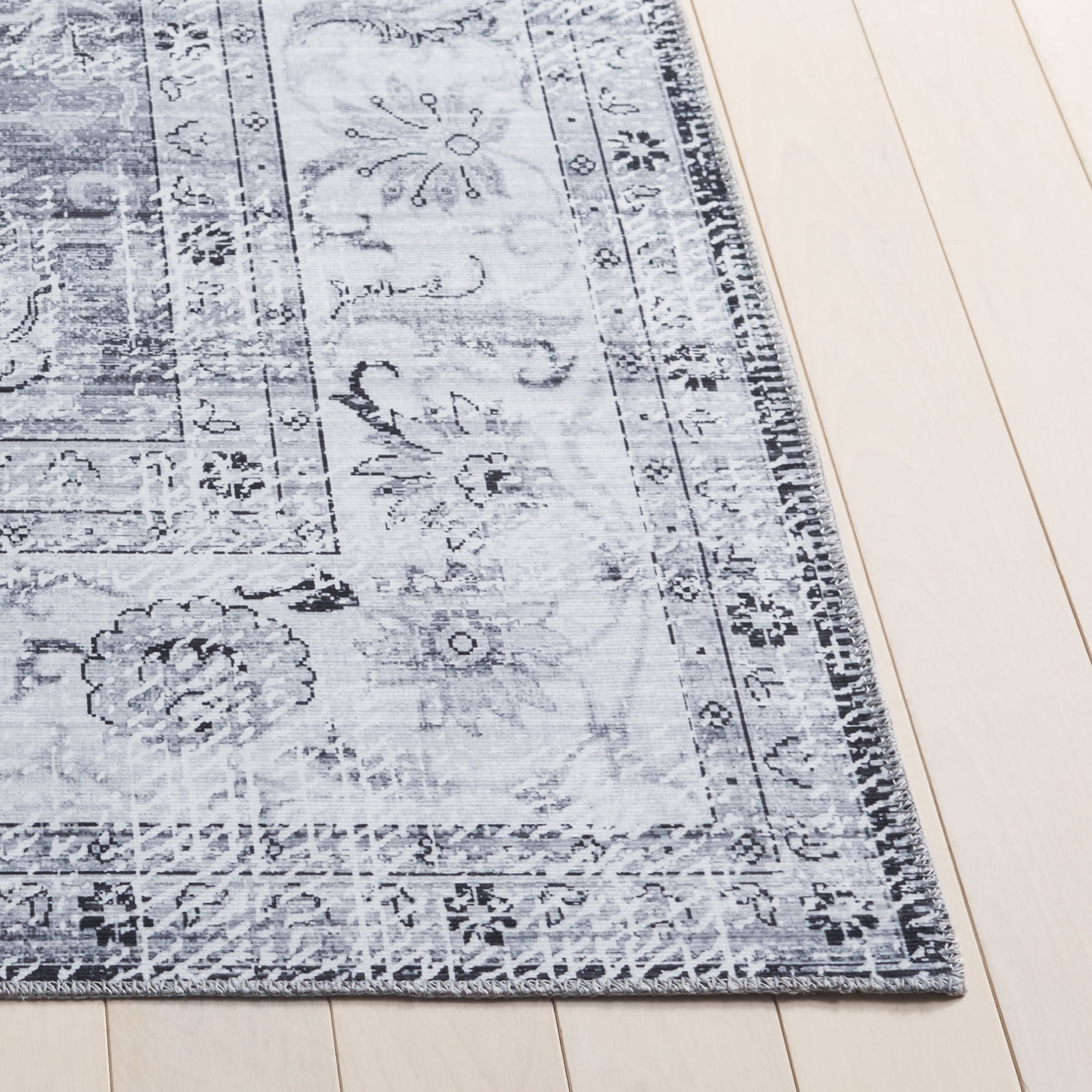 Safavieh Arizona Aria Distressed Machine Washable Area Rug, Gray/Beige, 6' x 9'