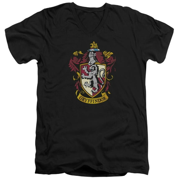 Harry Potter - Gryffindor Crest - Slim Fit V Neck Shirt - X-Large