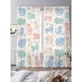 thumbnail image 3 of Cartoon Cats Sheer Curtains 2 Panels Set Pink Blue Green Cat Animals Abstract Beige Sheer Window Curtains Light Filtering Rod Pocket Voile Drapes for Bedroom Living Room 52"X108", 3 of 8