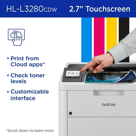 Brother - HL-L3280CDW Wireless Digital Color Printer with Laser Quality Output and Refresh Subscription Eligibility - White