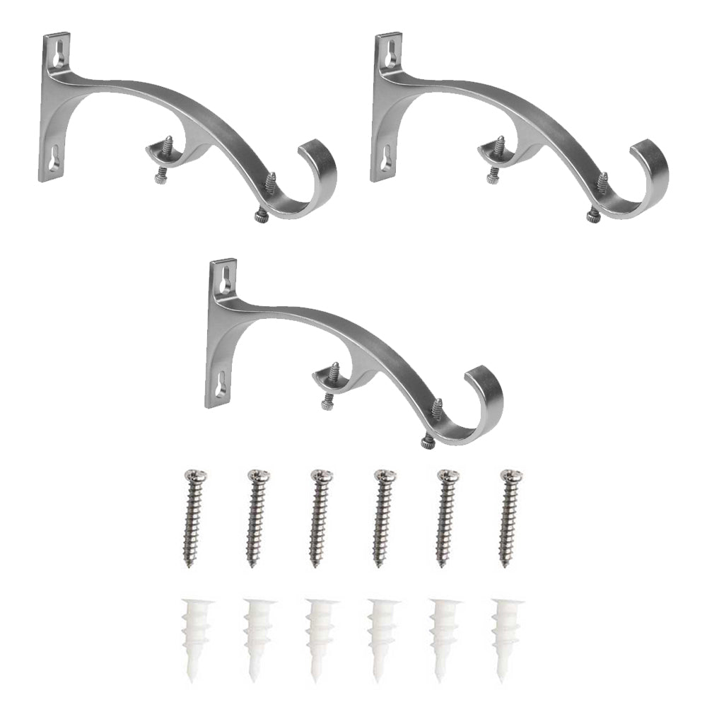 Lumi Home Furnishings Conversion Double Curtain Rod Brackets 1 in. & 3/4 in. (3-PK)