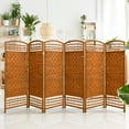 thumbnail image 7 of Red Lantern 4 ft. Short Fiber Weave Folding Screen - Dark Beige - 6 Panels, 7 of 7