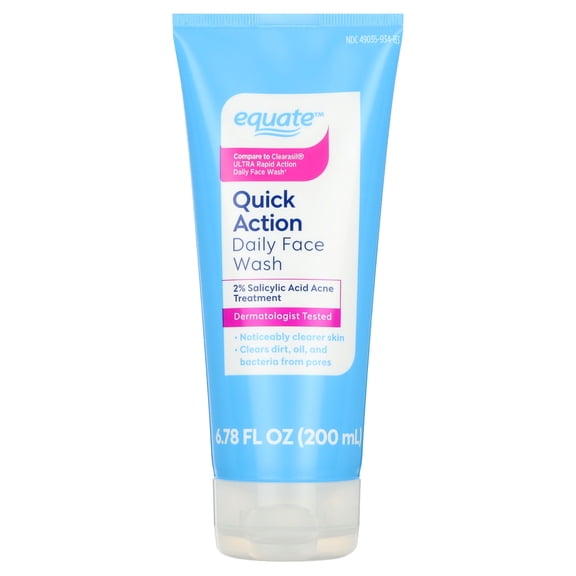 Equate Quick Action Daily Face Wash 2% Salicylic Acid Acne Treatment, 6.78 fl oz