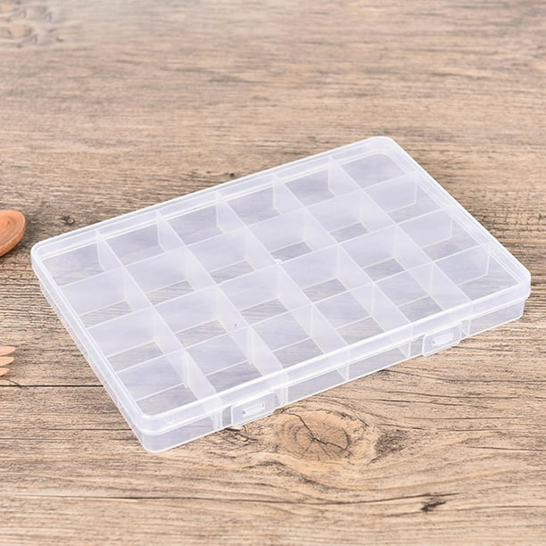 Luzkey 24 Grids Clear Organizer Box, Dividers Transparent Container Case For Thread Accessories Fishing Tackles Crafts Metal Parts Other 19x13x2.2cm