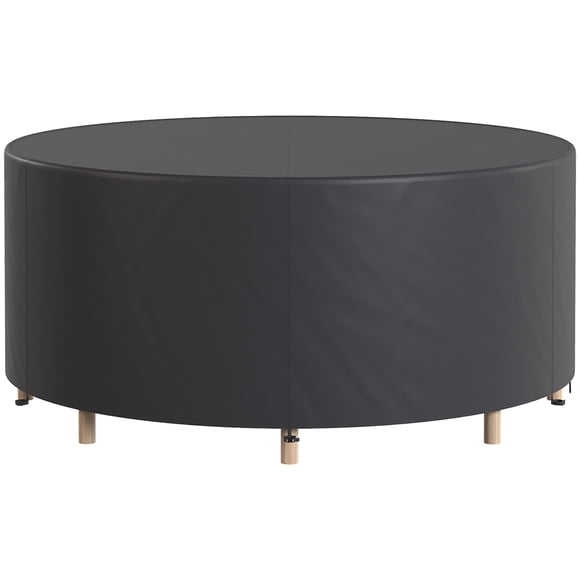Outsunny Housse Ronde pour Mobilier de Patio Extérieur pour Protection contre les Intempéries, Noir