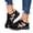 Black, variant on Womens Thick Sole Sneakers Fashion Suede Lace-Up Arch Support Breathable Tennis Shoes Casual Classic Vintage Gym Athletic Shoes for All Seasons