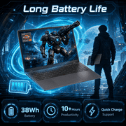 Gaming Laptop 15.6 FHD , AMD Ryzen 7 5825U, 16GB RAM, 1TB SSD, Windows 11PRO, Graphite, Backlit KB, Gray