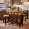 thumbnail image 1 of U_Style-CA 3-in-1 Dining Table, Counter Height Table & Bar Table with Wine Storage,Modern Top Kitchen Island Table with Footrest and 2-Tier Wine Rack, Suitable for Dining Room, Kitchen & Home Bar, 1 of 9