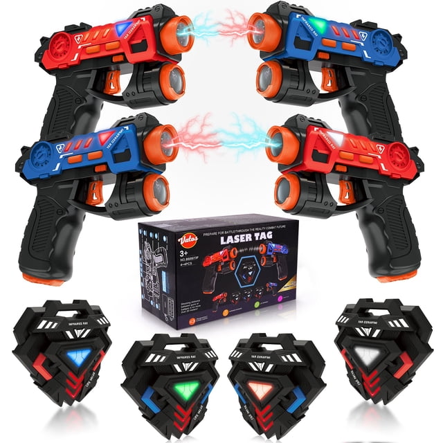 Set de etiquetas láser VATOS Infrared Mini Laser para 4 jugadores, paquete de 4