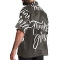 thumbnail image 3 of Thanksgiving Font Men's Short Sleeve Hawaiian Beach Poplin Shirt Casual Printed Button Down Summer Unisex Shirt, 3 of 6