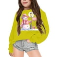 thumbnail image 2 of Otqutp Children Girls Fall and Winter Soft Pullover Tops Christmas Snowman Happy Holidys Printed Sweatshirt Casual Loose Sweater 1-12 Years(Yellow,8-9 Years), 2 of 4