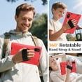 thumbnail image 6 of For Xiaomi Redmi Pad 2 Case 11 inch 2025, 360 Hand Strap, Shoulder Strap, Kickstand, Rugged Drop Protection, Red, 6 of 7