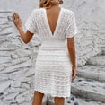thumbnail image 3 of Deep V Neck Beach Skirt Pattern Hollow Beach Skirt Elastic Waist Selling Beach Cover Up plus Size Cover up Cover Ups for Women Swimwear Romper Swimsuit Cover Ups for Women Sexy Swimsuit Cover up for, 3 of 6