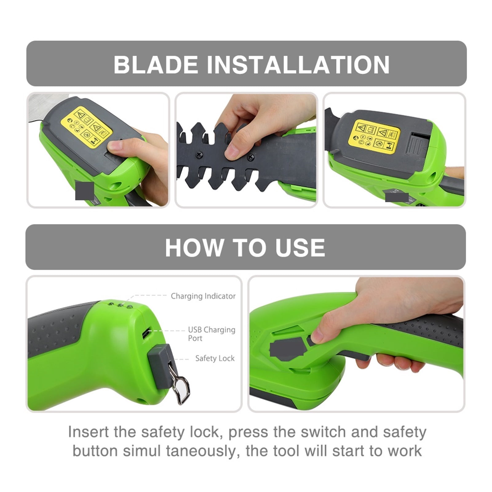 3.6/7.2V 2 In 1 Electric Trimmer Lithium-ion Cordless Hedge Trimmer Rechargeable Garden Tools Hedge Trimmers For Grass ,2 IN 1 Trimmer & Edger