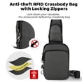 thumbnail image 5 of VADOO Sling Crossbody Bag with Anti-Theft Zipper, Rfid Blocking, Water Resistant, 1.5L, Unisex, Grey, 5 of 8