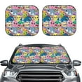 thumbnail image 2 of Windshield Sun Shade, Cartoon Marine Animals Foldable Car Sun Shade Windshield for Front, 2 Pieces, 2 of 7