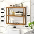 thumbnail image 3 of Bambloom Bamboo Bathroom Shelf 3-Tier Wall Mount Storage Rack ,Multifunctional Adjustable Layer Free Standing Over Toilet Utility Shelves Living Room Kitchen,Walnut, 3 of 5