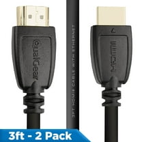 QualGear® 3 Feet-2 Pack HDMI 2.0 cable with 24k Gold Plated Contacts, Supports 4k Ultra HD, 3D, Upto 18Gbps, Ethernet, 100% OFC (QG-CBL-HD20-3FT-2PK)
